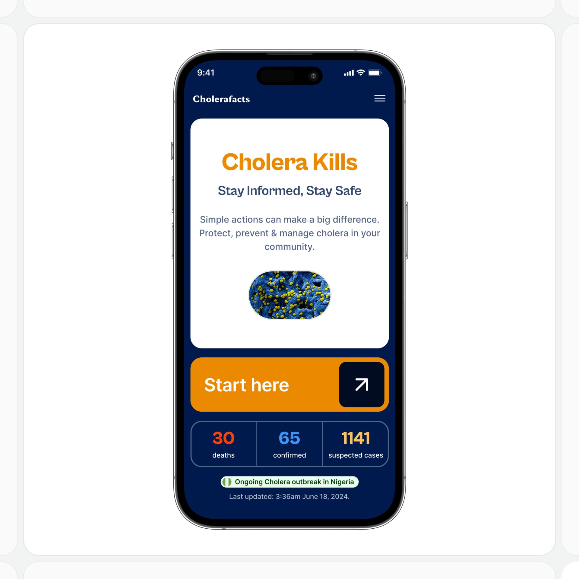 Une ressource gratuite, one-stop, créée pour fournir des informations vitales et du contexte afin d’aider les gens à rester en sécurité pendant l’épidémie de choléra.