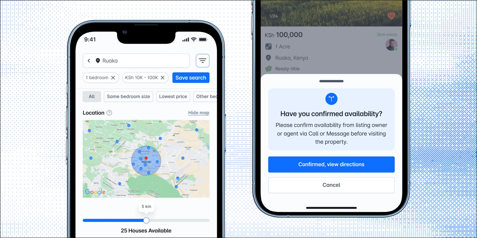 Aperçu du produit de l'application mobile Hauzisha